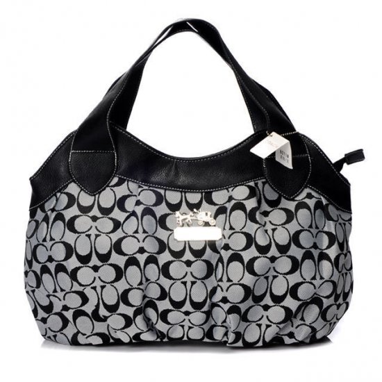 Coach In Signature Medium Grey Hobo BBZ - Click Image to Close